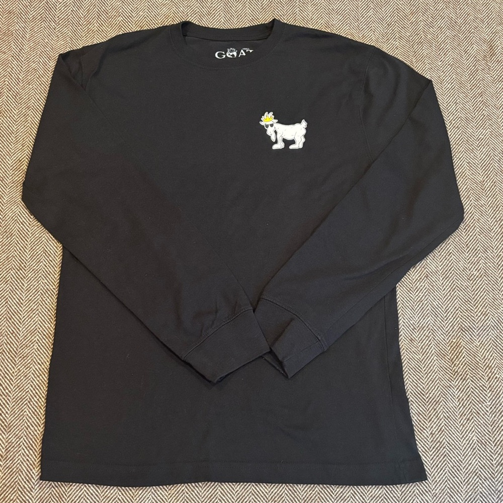 Goat USA Men’s Crew Neck Long Sleeve Short Black Size Small - Picture 2 of 5